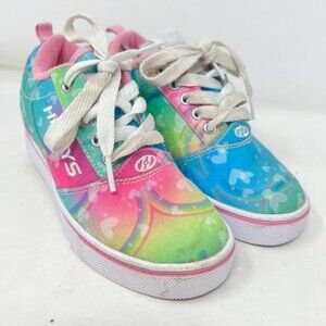 Heelys Girls HES100334‎ Tie Dye Rainbow Hearts  Skate Sneakers - Pink Size Youth